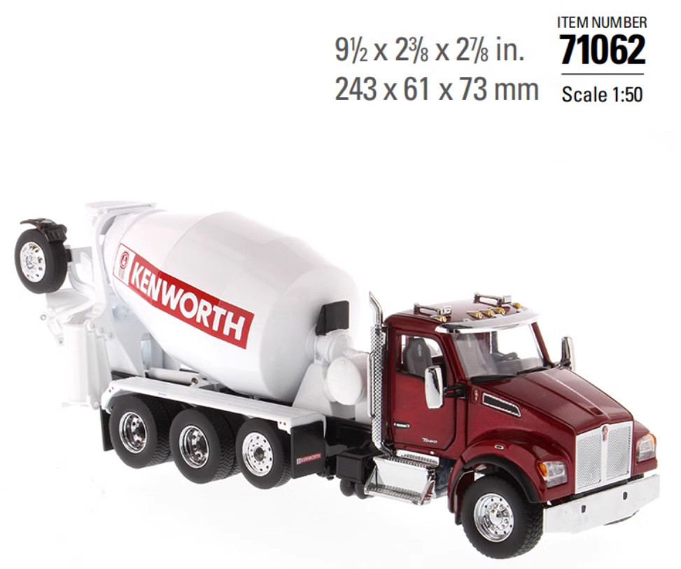 1:50 DM Kenworth T880 SBFA with McNeilus Concrete Mixer Machine Diecast Model