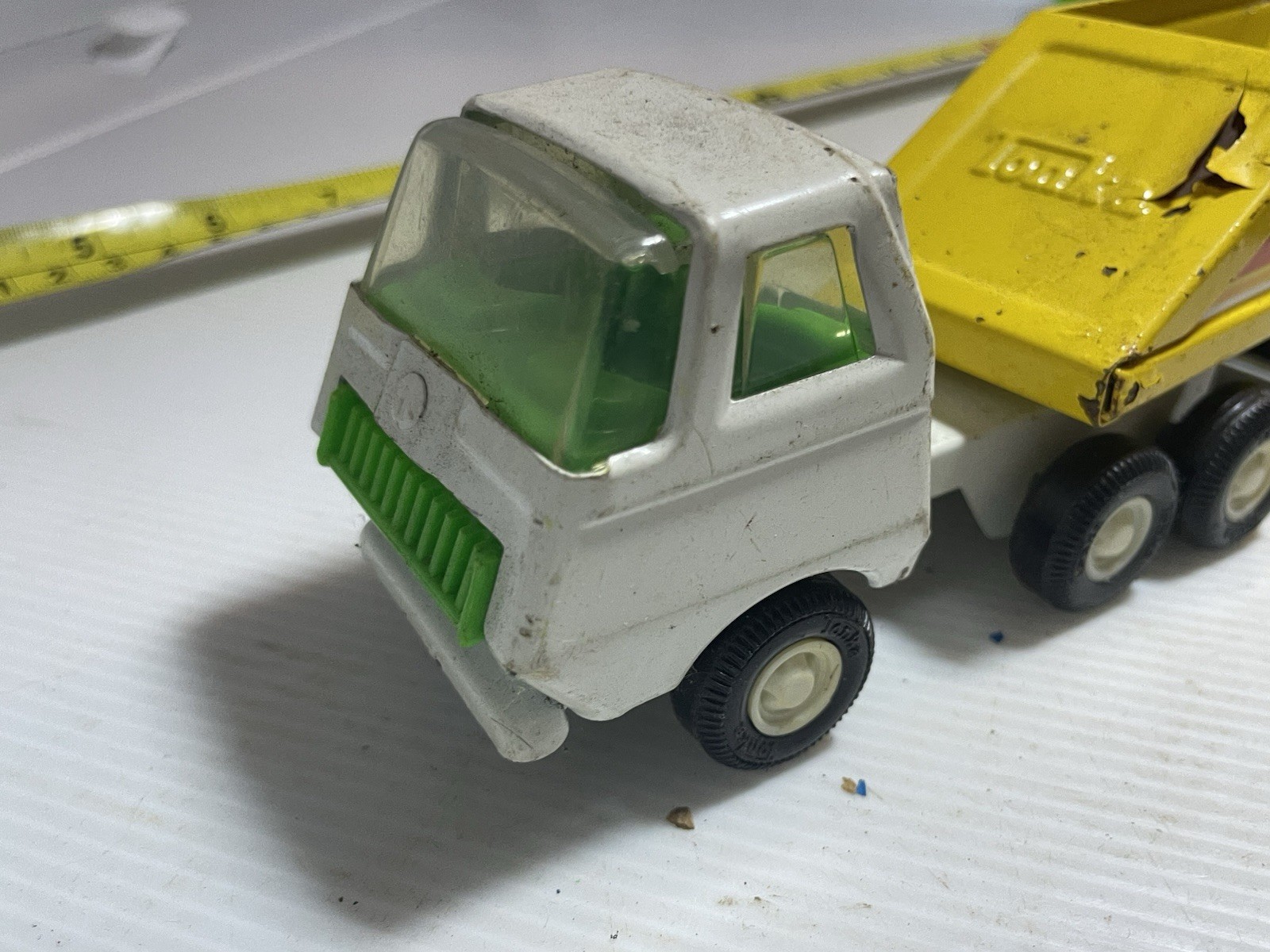 vintage 1970 Tiny Tonka pressed steel toy truck Mini Bottom Dump Tractor Trailer
