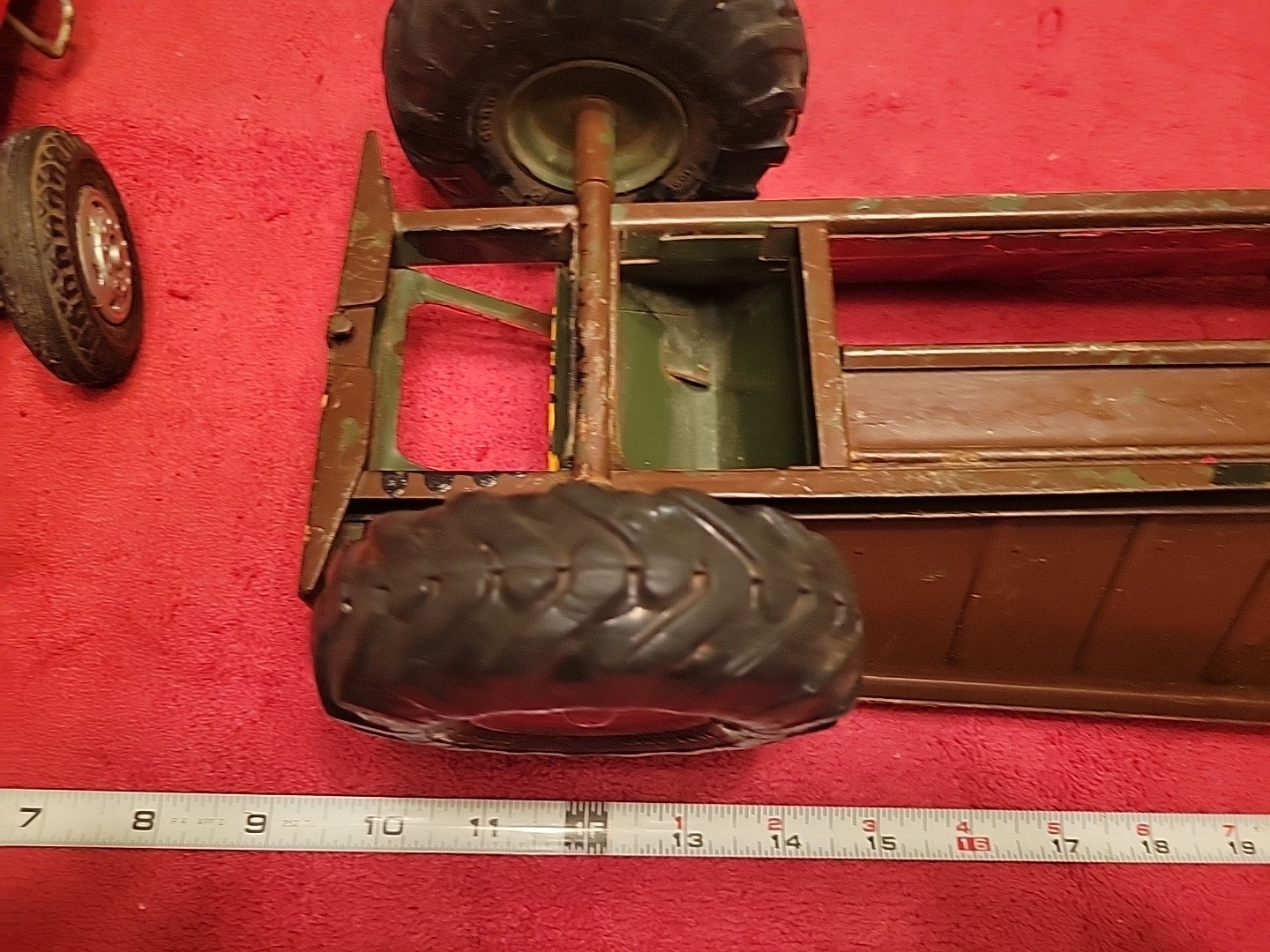 Doepke Model Toys Rossmoyne Euclid Bottom Dump Earth Mover Hauler Red 28&Prime; 1950s