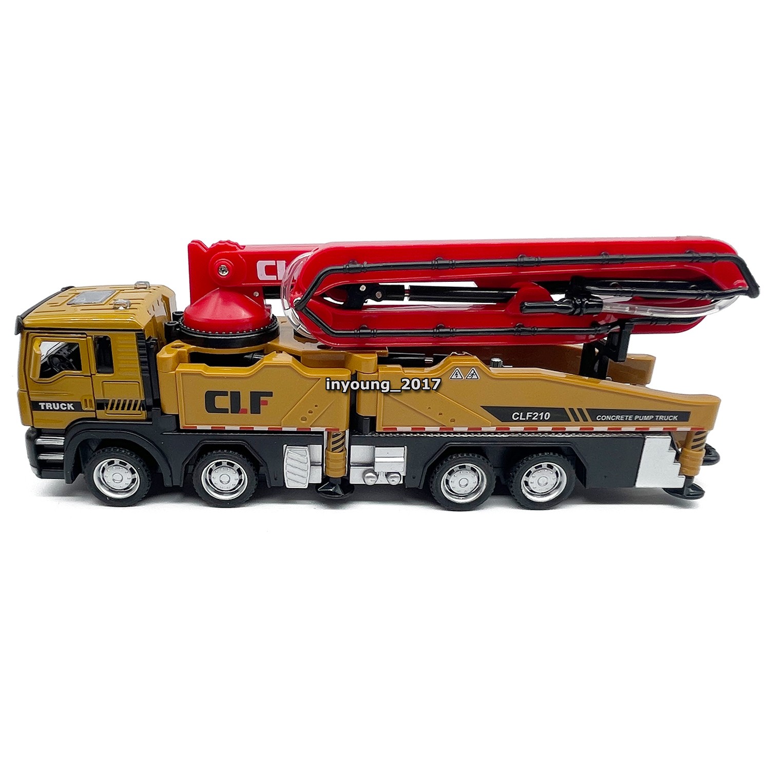 1:60 Concrete Pump Truck Model Toy Car Diecast Construction Toy Vehicle Yellow