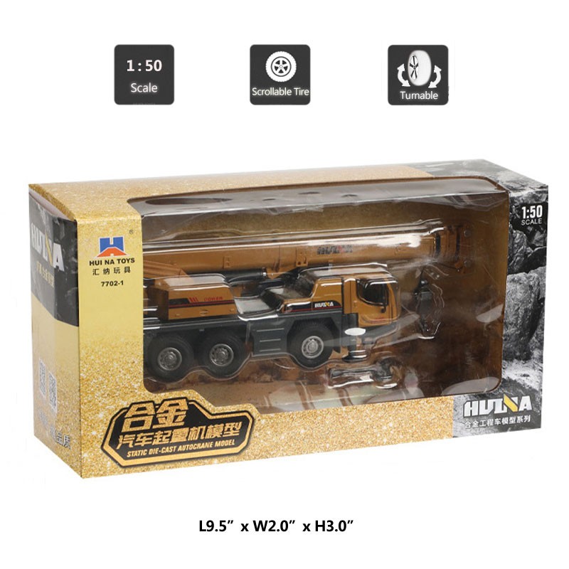 1:50 Crane Toy Truck for Boys Diecast Construction Vehicle Model Kids Gifts