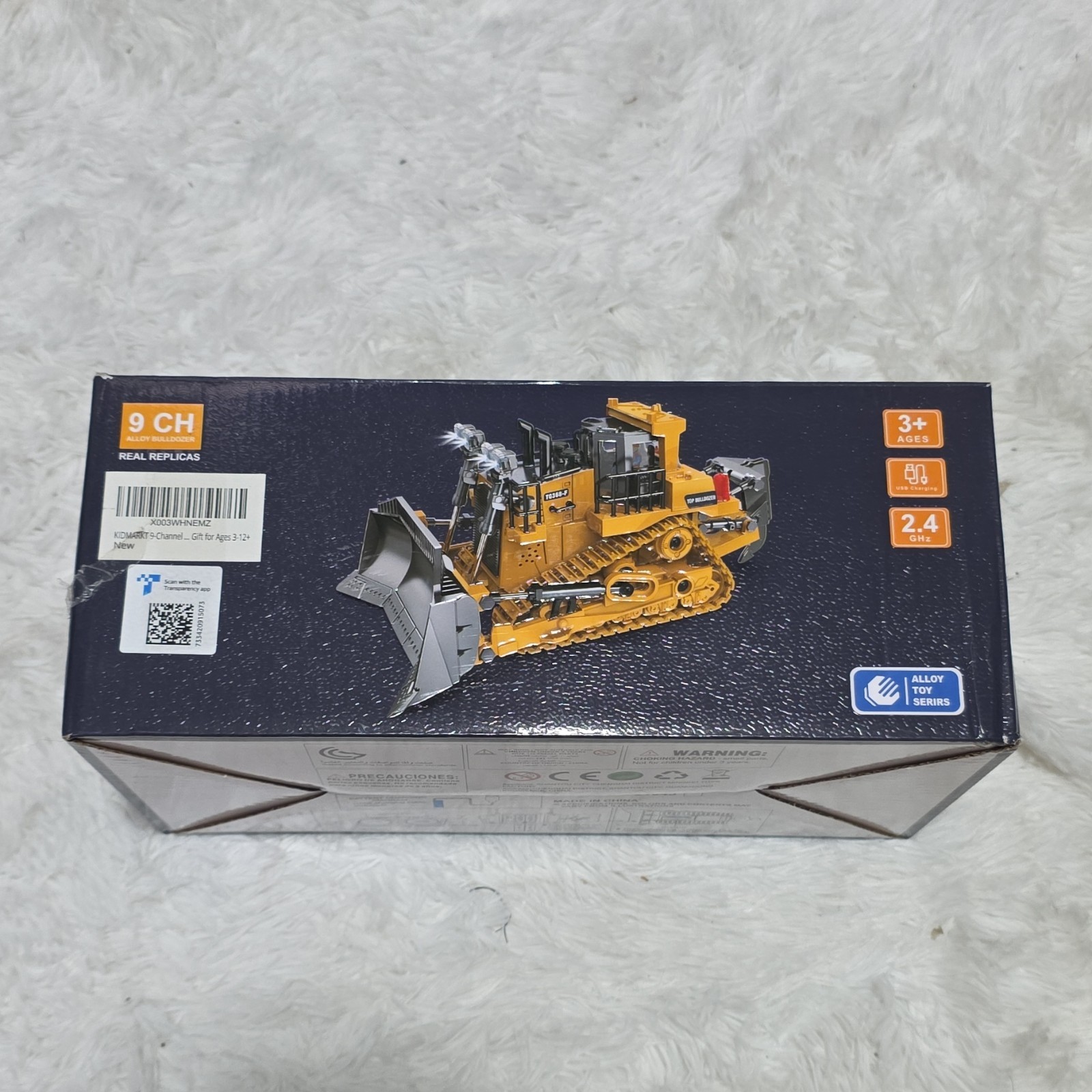 KIDMARKT 9CH RC Alloy Bulldozer Track-Type Tractor 1:24 Yellow BC1045