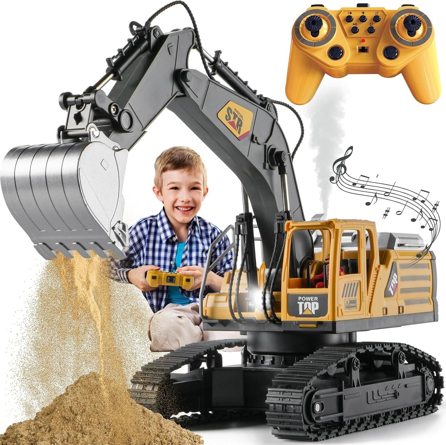 Construction Excavator Toy – Kids Toy Engineering Digger Truck, Remote Contro
