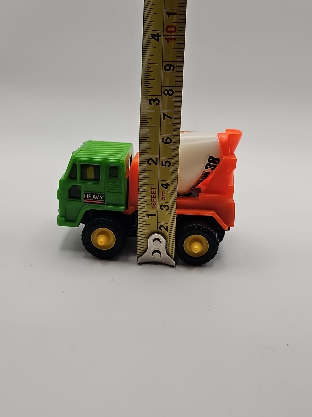 Cement Truck Tough 38 Green & Orange Friction Powered