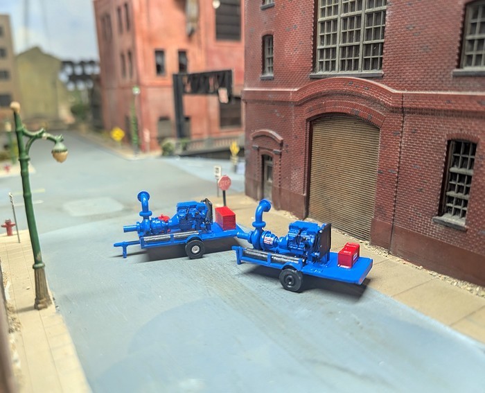 Custom Built 1/87 HO Scale Trailer Mounted High Pressure Water Jet Pumps.