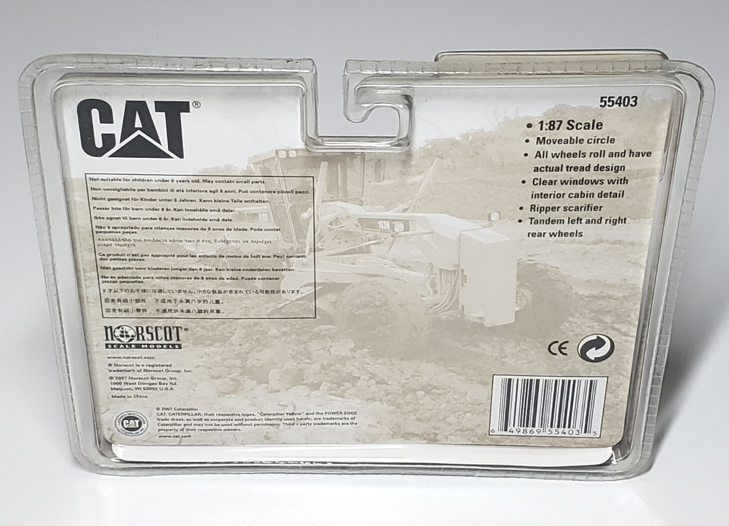 CAT 163H Motor Grader Caterpillar Diecast 1:87 Scale Model 55403 Norscot