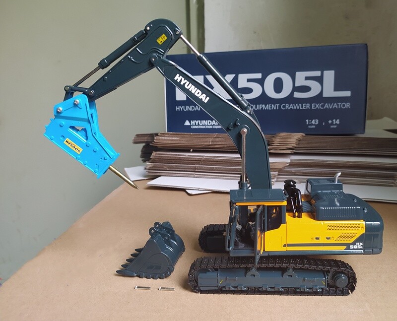 1:43 28CM HX505L Crawler Excavator Contruction Equipment Machine Diecast Model B