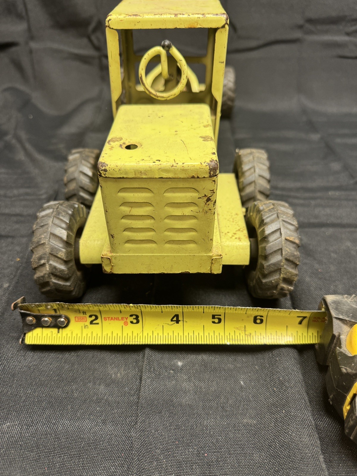 Vintage Tonka Road Grader Hi-Way Dept Pressed Lime Yellow 1959-1963 #600 17&Prime;