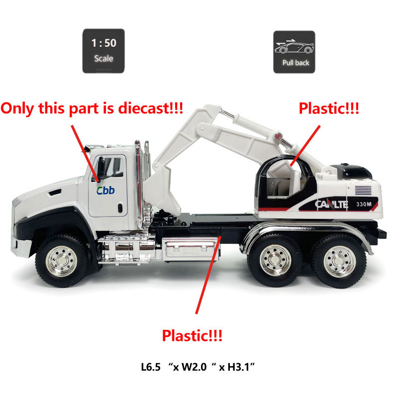 1:50 Excavator Toy Truck Metal Diecast Construction Equipment Model Toy Vehicle