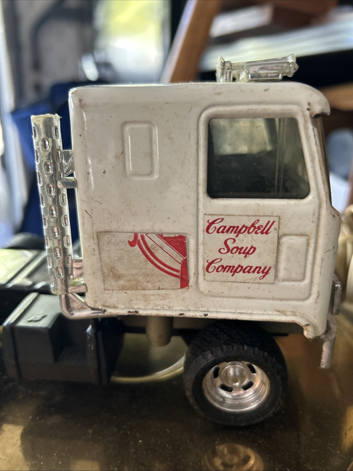 Vintage Pressed Metal Ertl Campbells Soup Cabover Semi Truck Cab Only