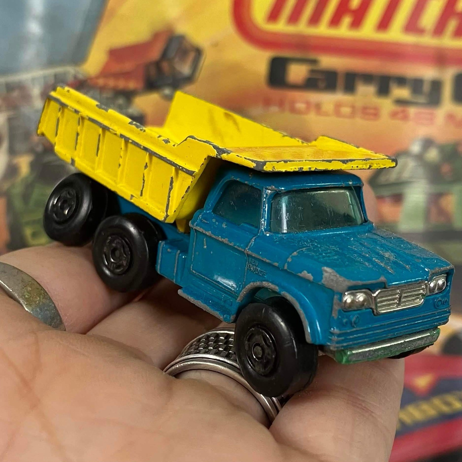 Matchbox Series No 48 Dumper Truck Lesney Made in England Blue Yellow Superfast