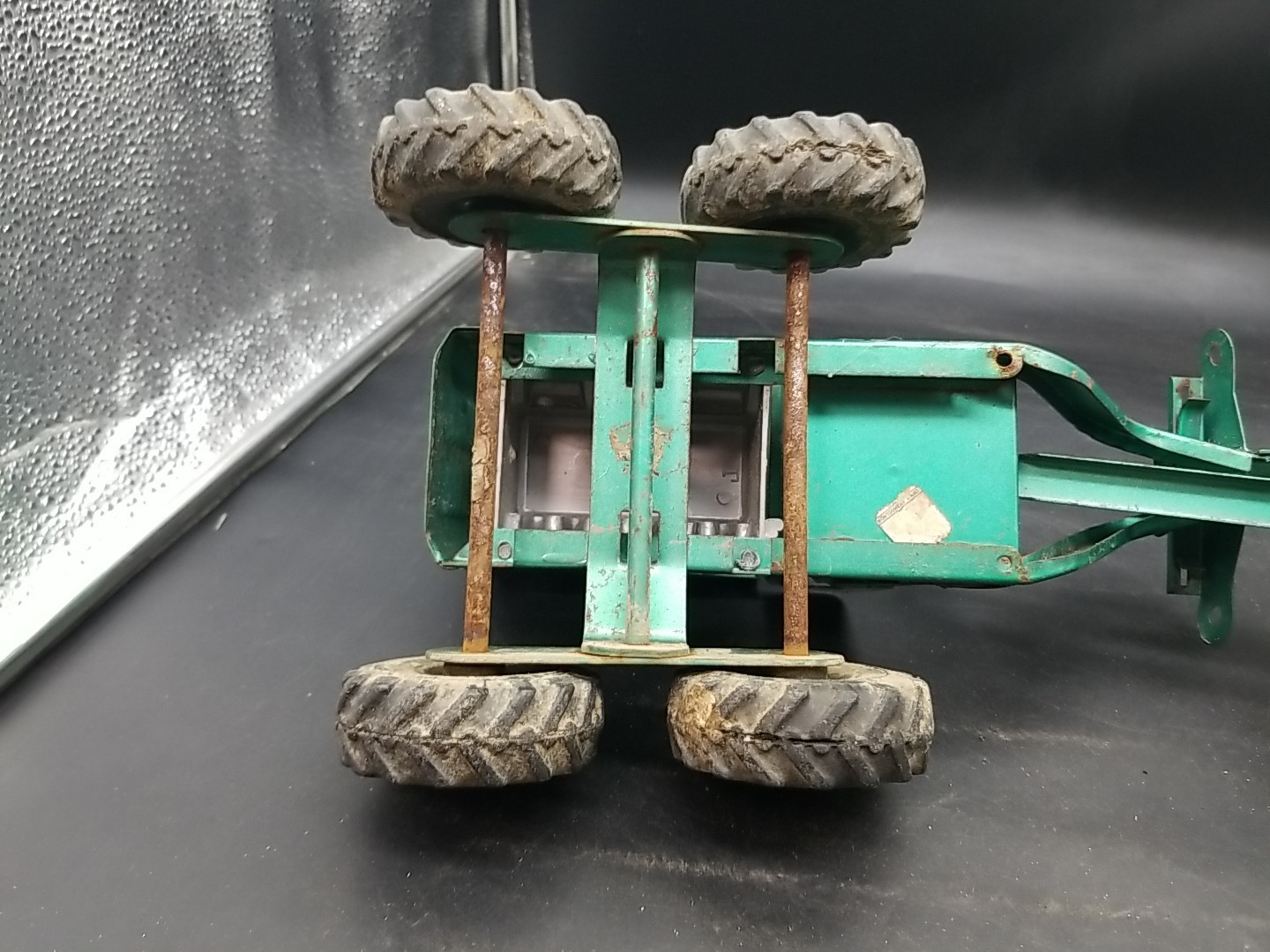 1950s Structo Road Grader Green w/ Blade & Engine Missing Stack & Blade Holders