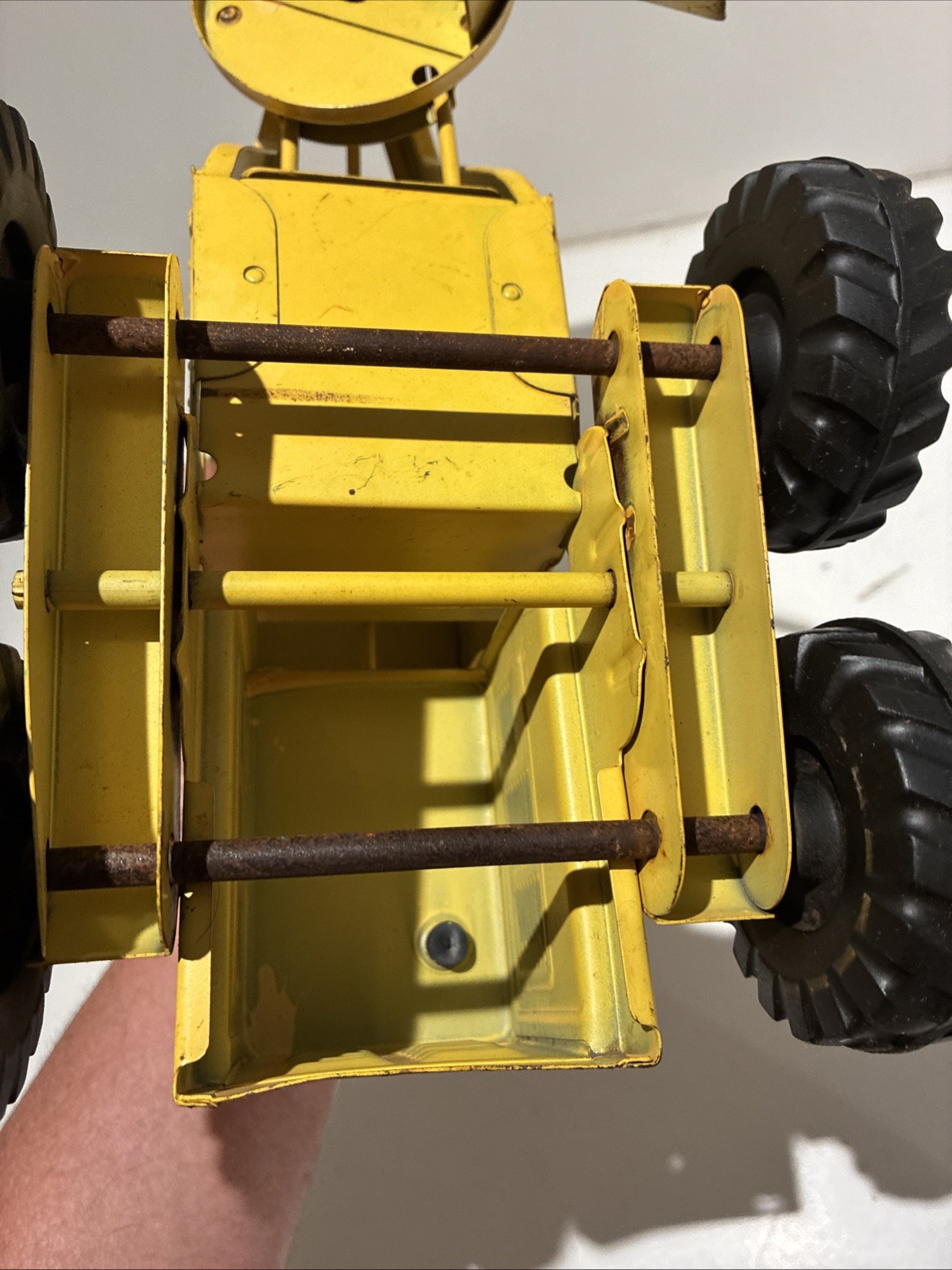 Tonka Truck ROAD GRADER DIe Cast Steel 1950-60’s 17in. Long STEERING