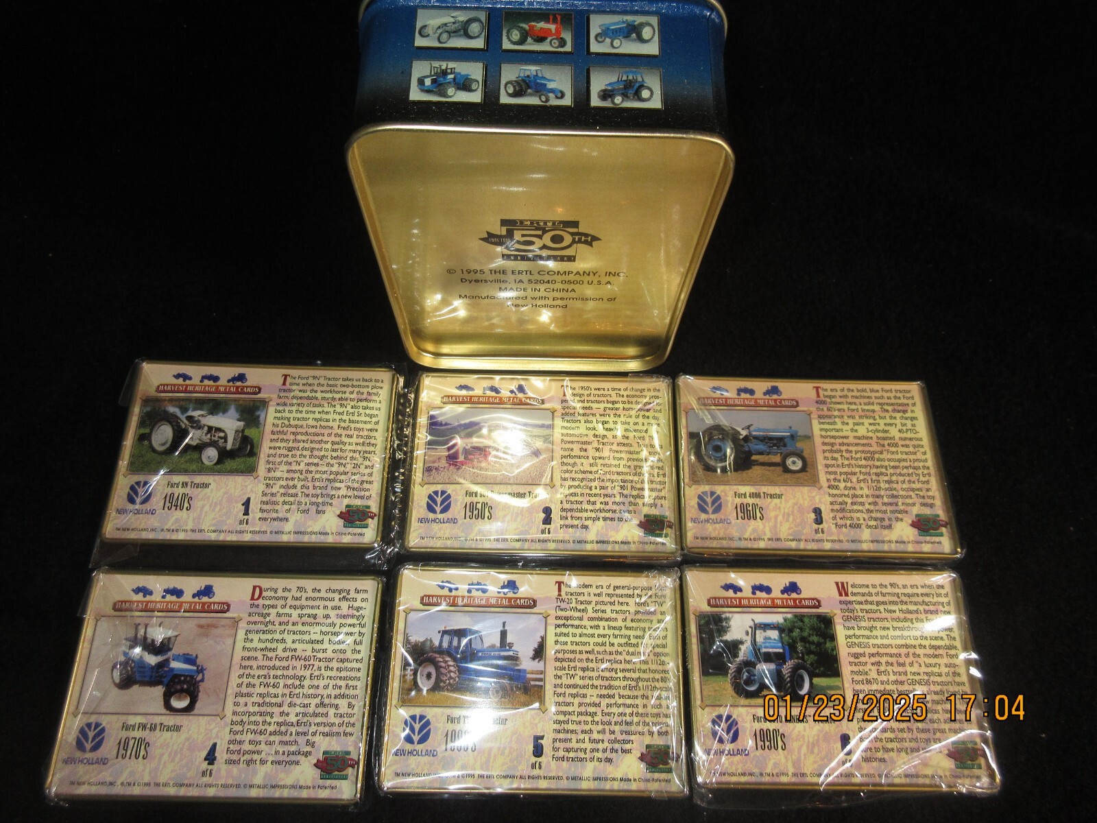 NEW HOLLAND 8870 Harvest Heritage Metal Farm 6 ERTL Collectors Cards Series 1
