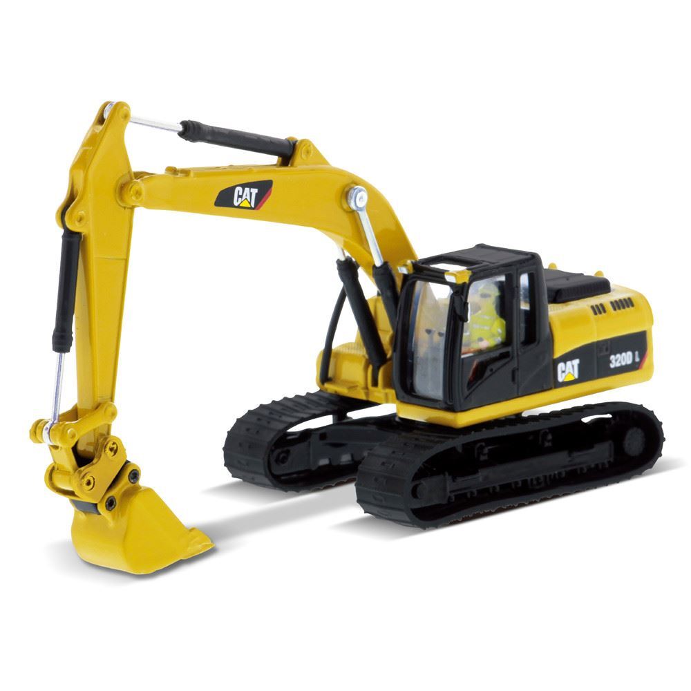 HO 1:87 Diecast Masters 85652 Caterpillar 320D L Excavator w/Multiple Work Tools