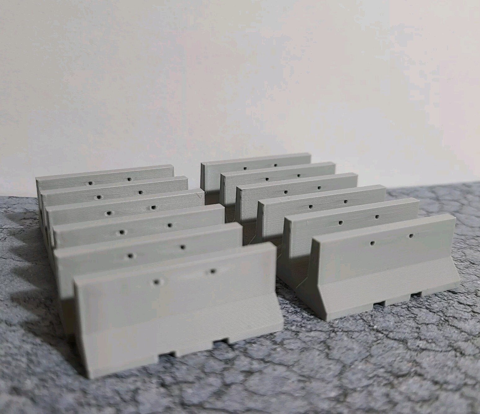 1/64 Scale Jersey Highway Barriers *12 Pack* Gray. Diorama Street Race Cars