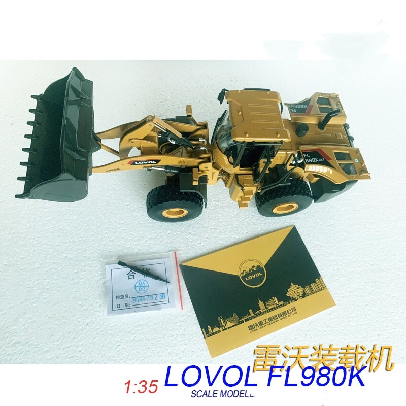 1:35 28CM LOVOL FL980K Dozer Loader Construction Equipment Machine Diecast Model