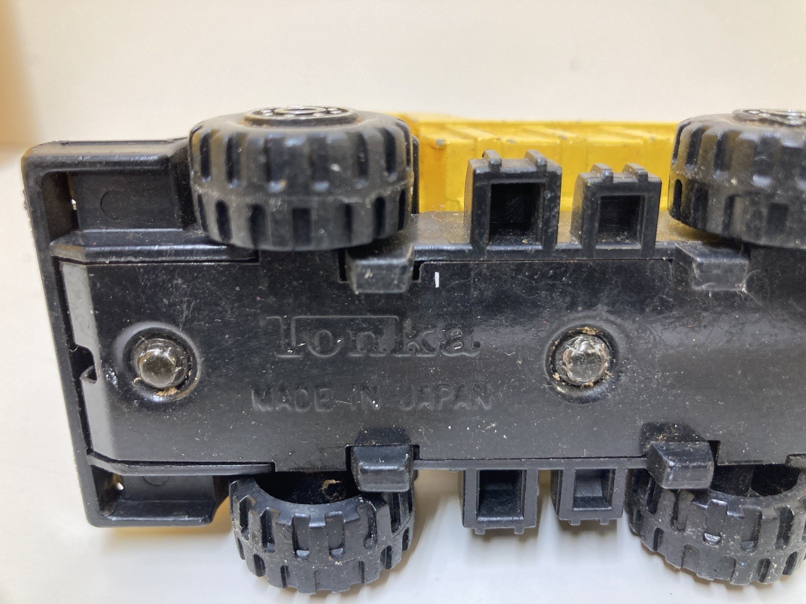2 Small Vintage 3.5” Long Metal Toy Tonka Trucks. Made In Japan