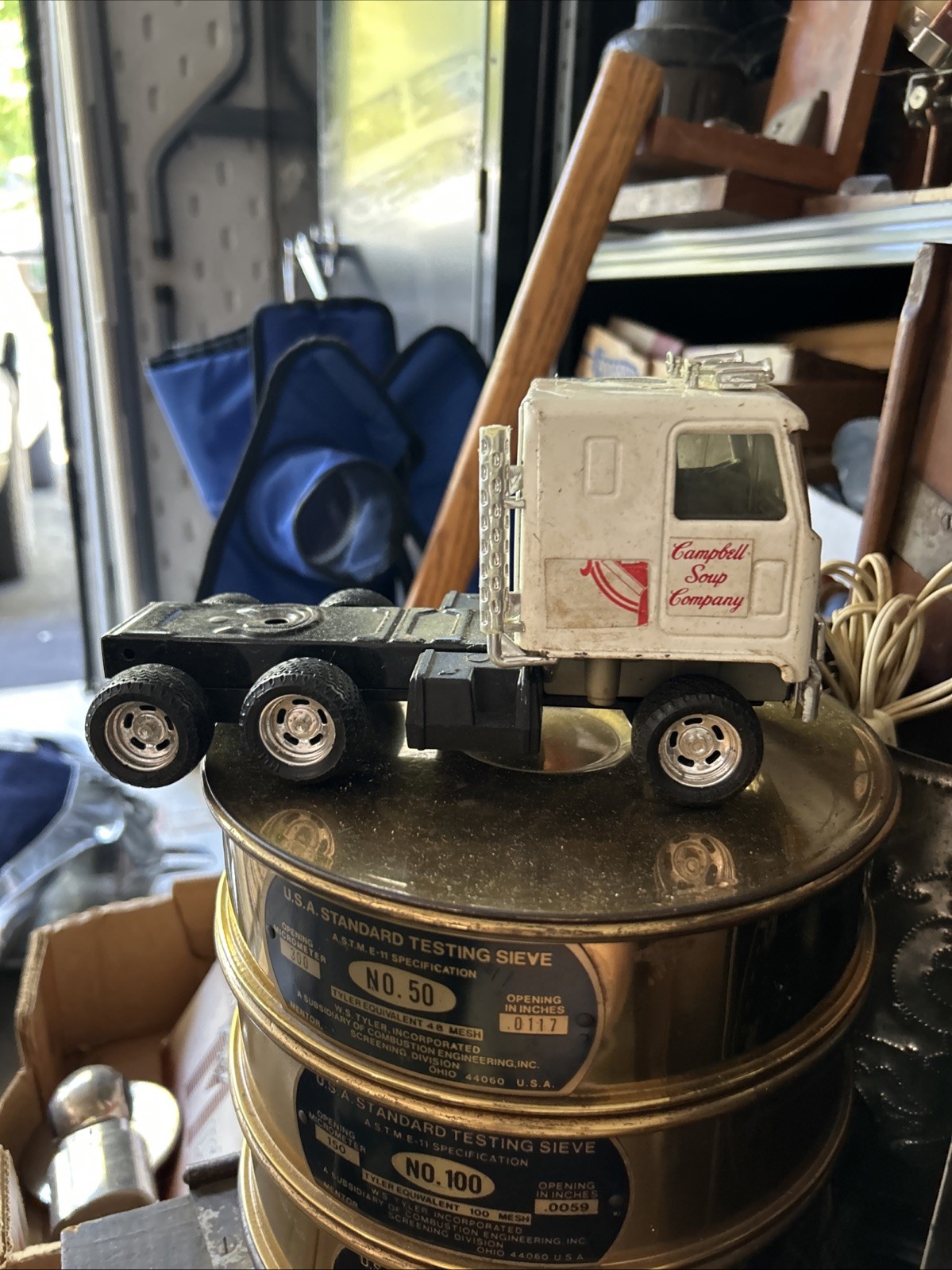 Vintage Pressed Metal Ertl Campbells Soup Cabover Semi Truck Cab Only