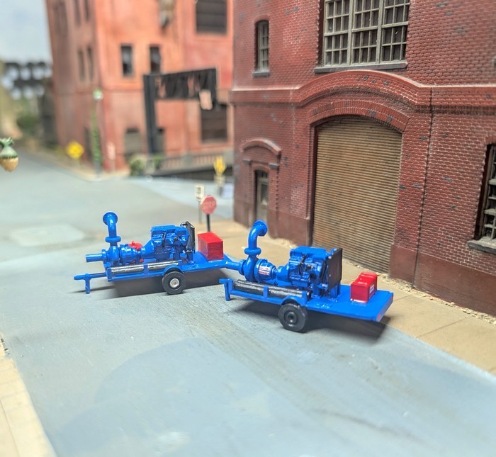 Custom Built 1/87 HO Scale Trailer Mounted High Pressure Water Jet Pumps.