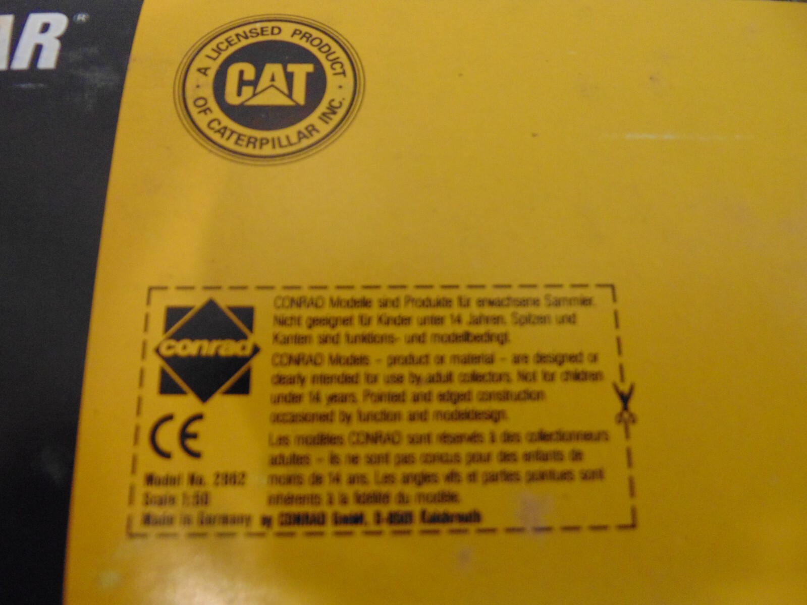 Conrad 2862 Cat Caterpillar Articulated Truck Loader Die Cast Model Toy Germany