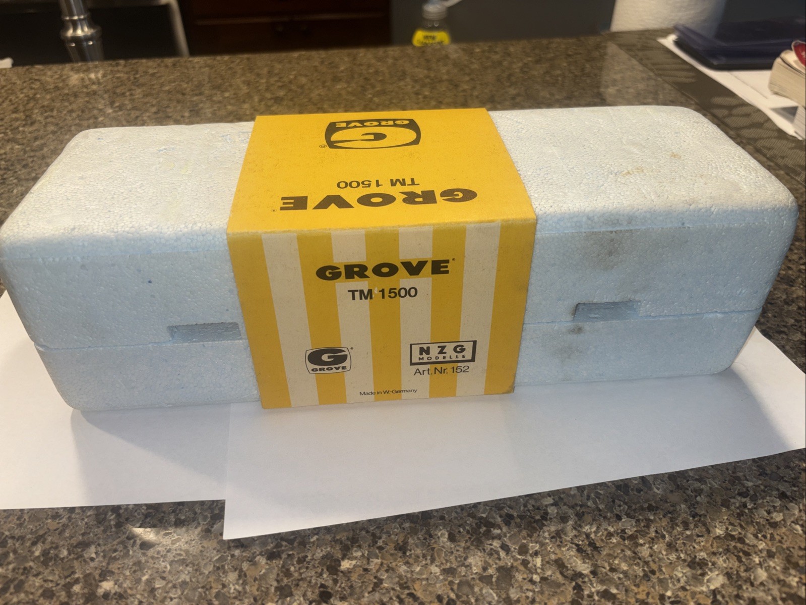 Vtg Unused NZG Grove TM 1500 Mobil Crane Diecast Model #152 1/55 Scale Sweet