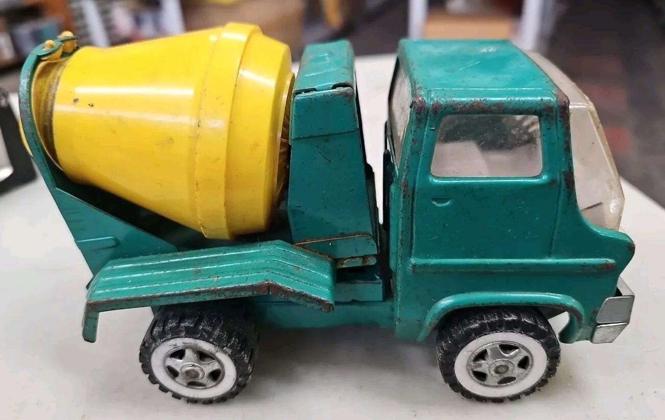 Vintage 1968 Marx Cement Mixer Truck Pressed Steel Louis Marx & Co. (11F)