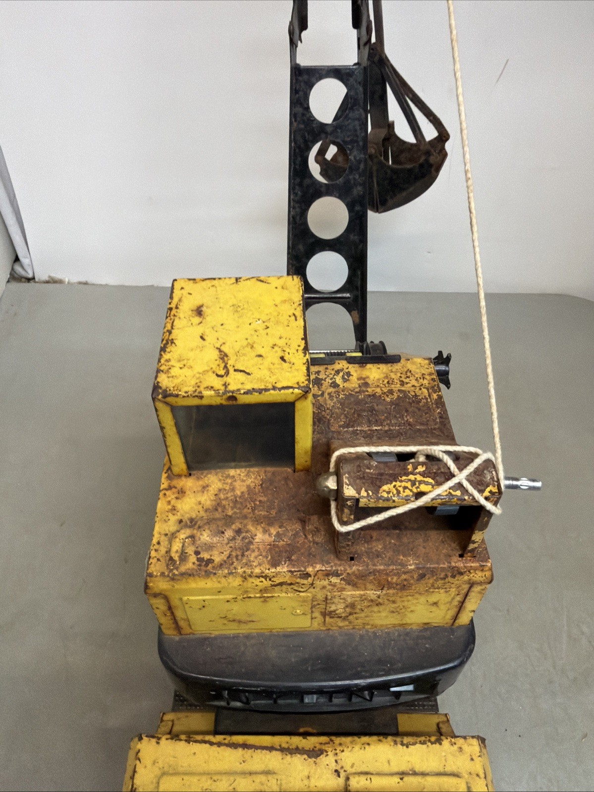 Vintage 1960s NY-LINT Toy Truck Michigan Equipment Crane Metal Pressed Steel