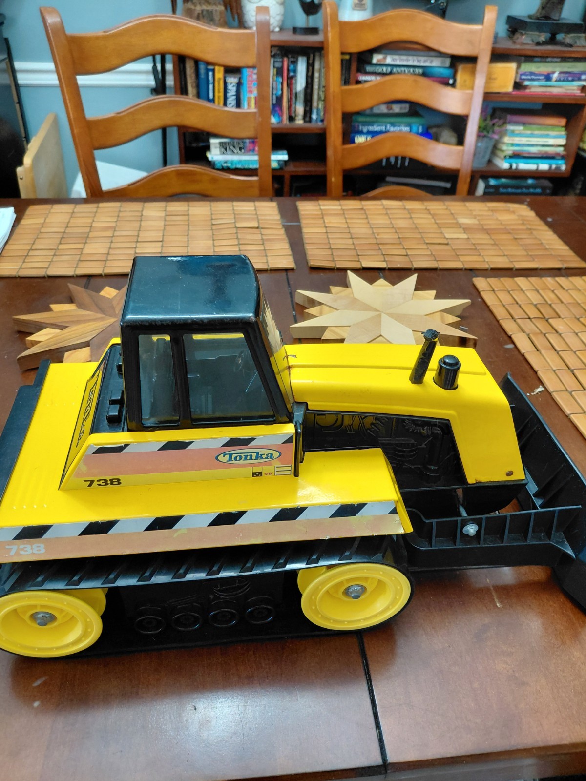 Vintage 1999 Tonka 738 Black And Yellow Bulldozer Metal And Plastic