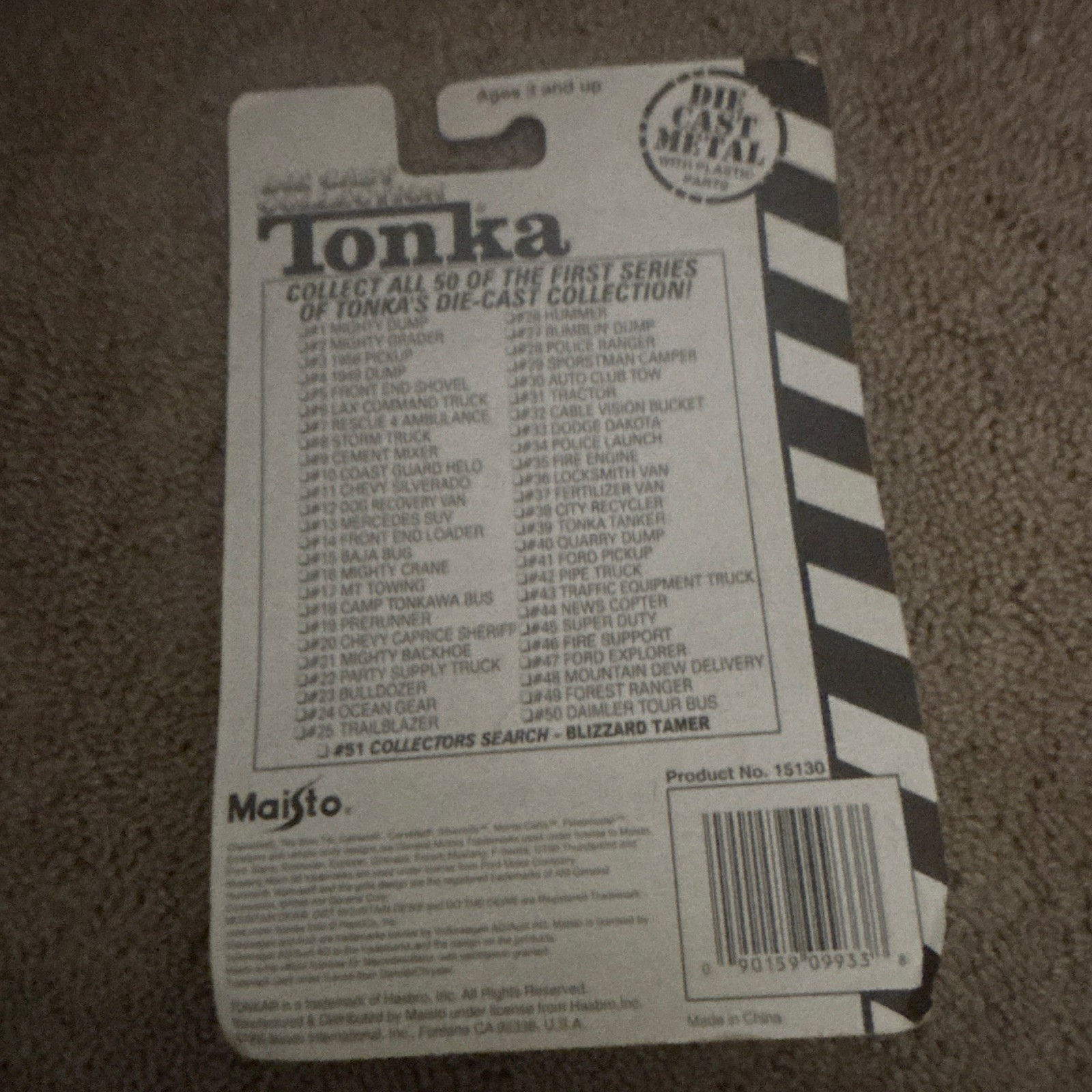 Tonka Die-Cast Collection Front End Shovel 1:64 Green #50/50 1999 MPN 15130