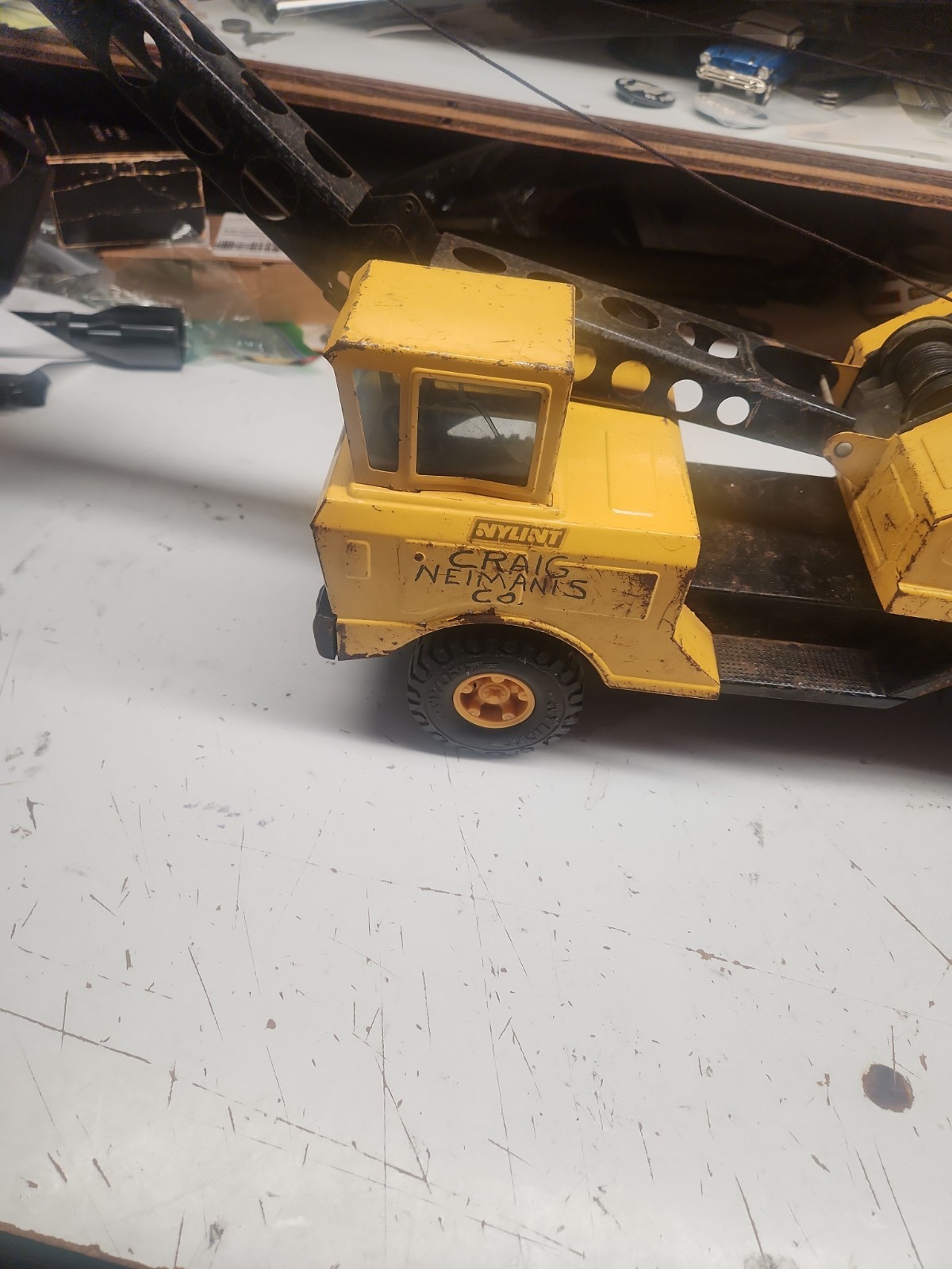 Vintage NYLINT MICHIGAN CRANE PRESSED STEEL 60&rsquo;S
