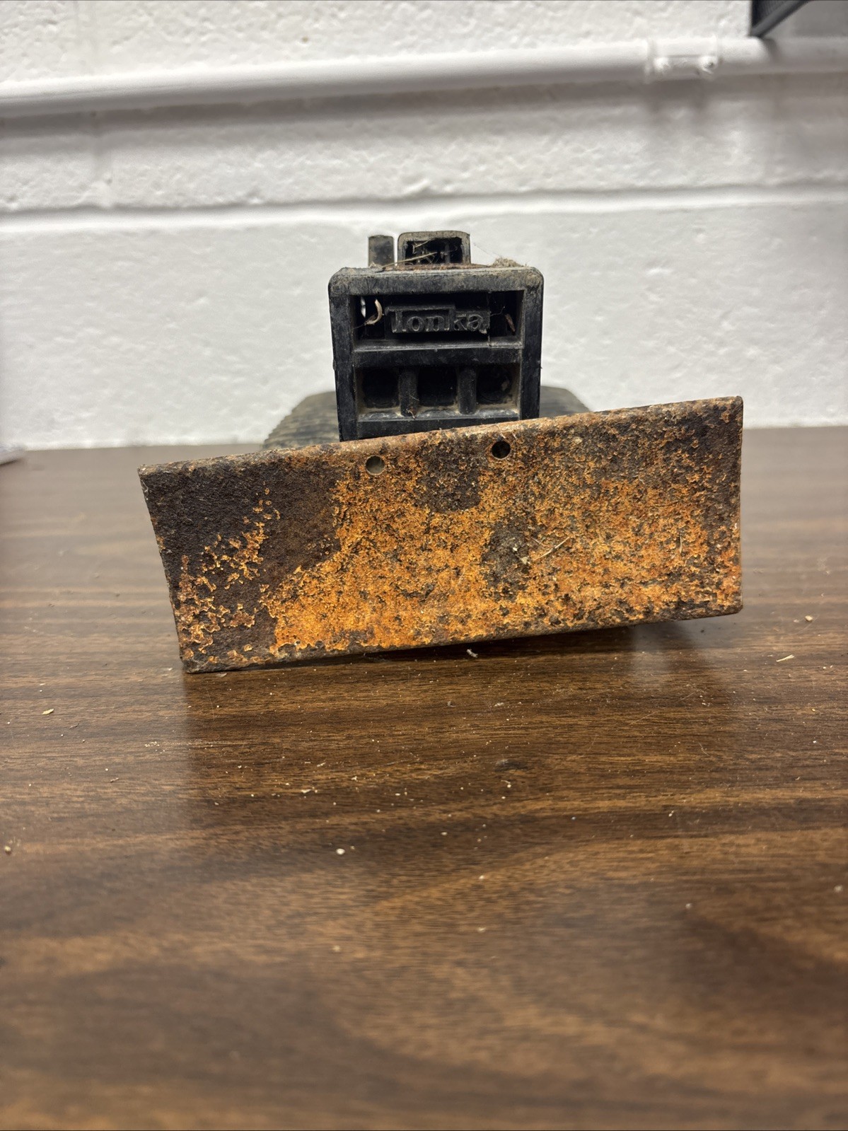 Vintage Tonka Orange Bull Dozer T-6 Pressed Steel