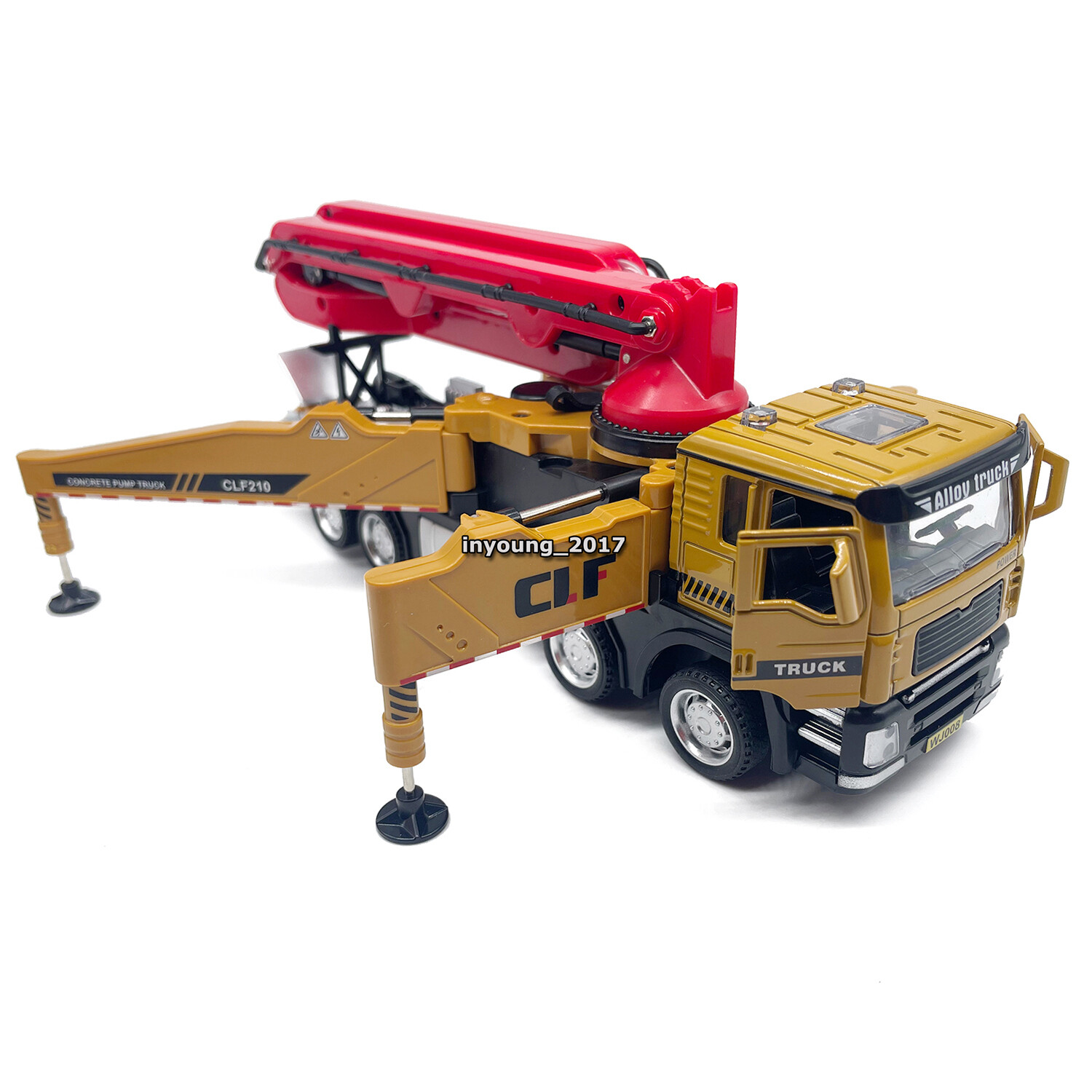 1:60 Concrete Pump Truck Toy Diecast Construction Toy Truck for Kids Adults Boys