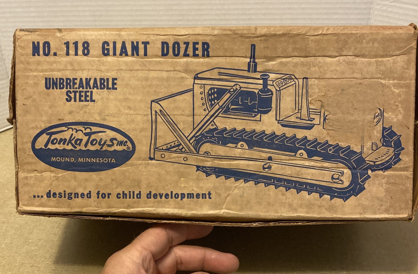 Vintage 1961 Tonka No. 118 Giant Dozer EMPTY BOX