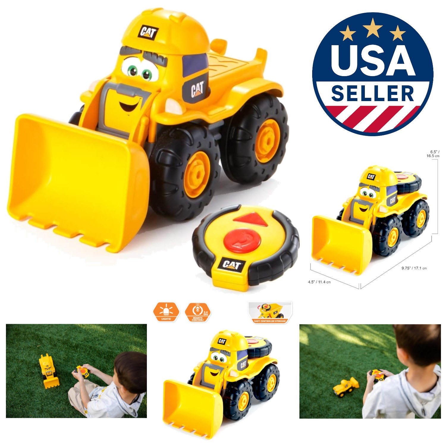 Engaging 10.5&Prime; CAT RC Loader Truck with Simple Remote Control & Imaginative Play