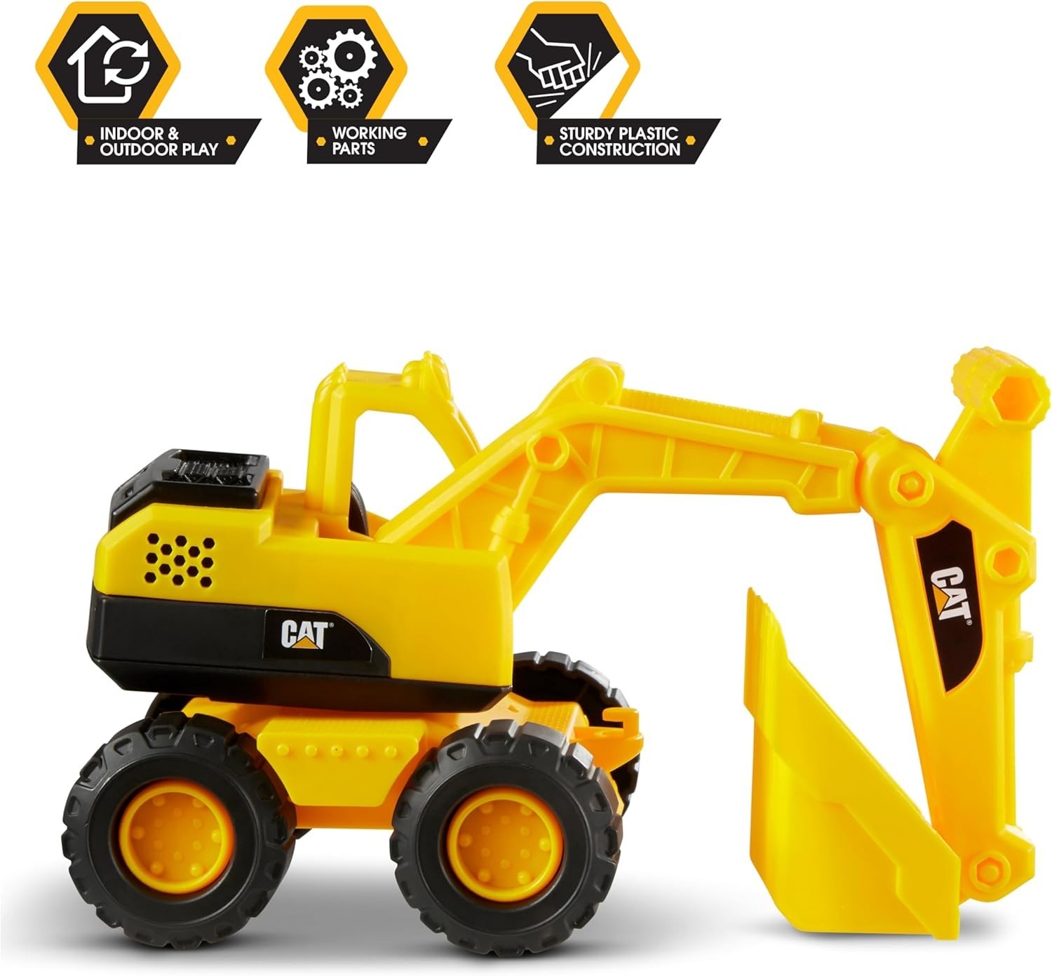 Realistic 10” Heavy-Duty Cat Excavator Toy – Ideal for Active Kids Aged 2+