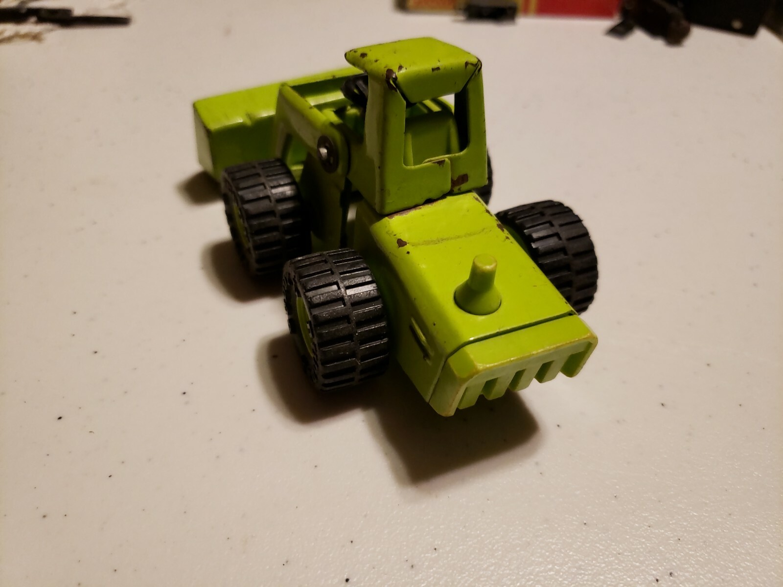 Vintage Green Metal Buddy L Construction Vehicle Front End Loader Toy 5.5&Prime;