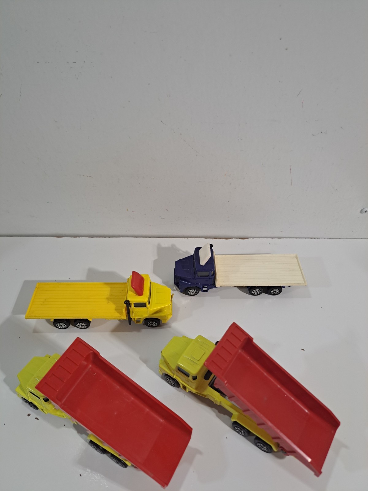 4 Corgi Minor Die Cast Scania LT145 Trucks (Dump Trucks Flat Beds)