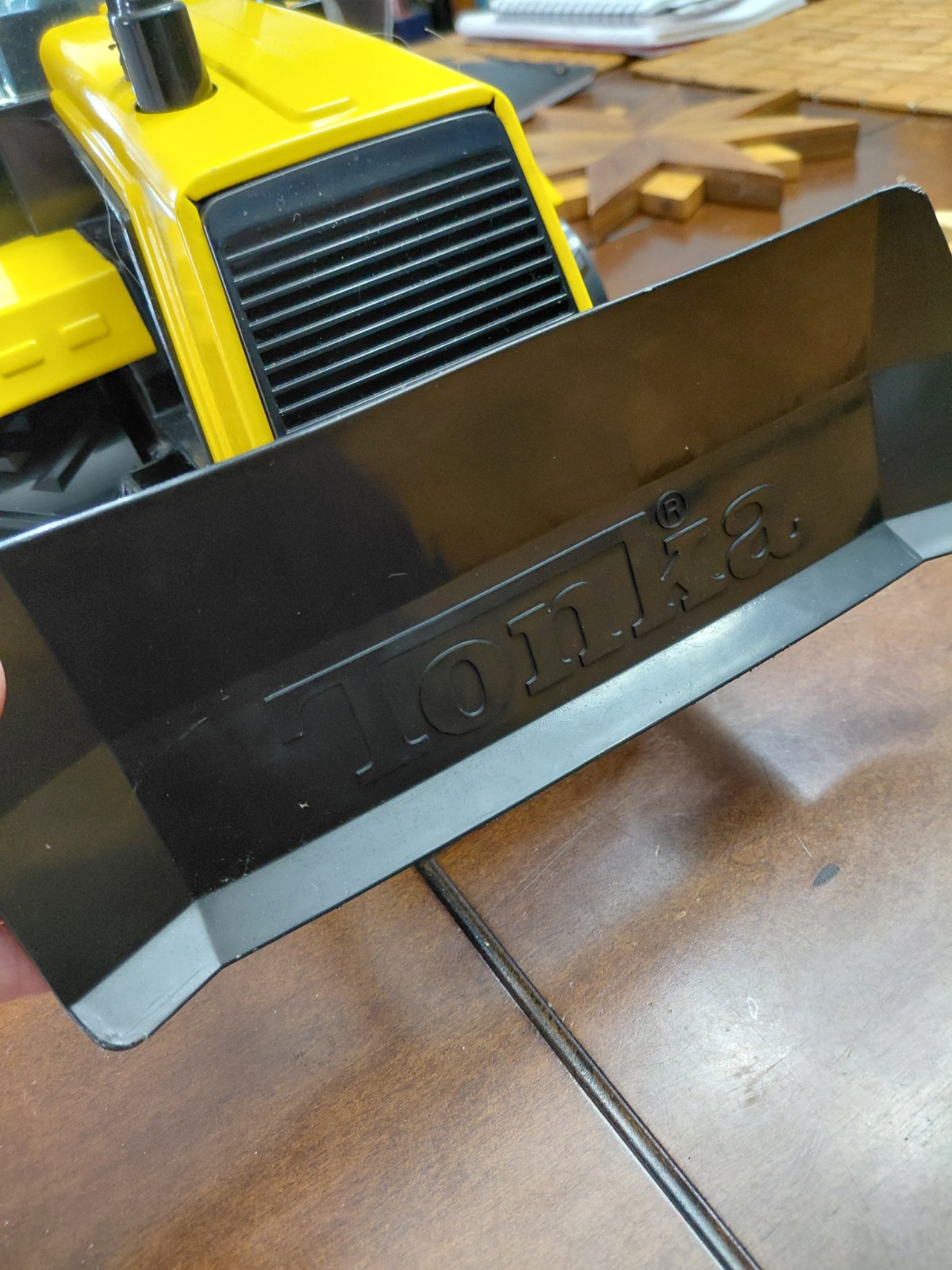 Vintage 1999 Tonka 738 Black And Yellow Bulldozer Metal And Plastic
