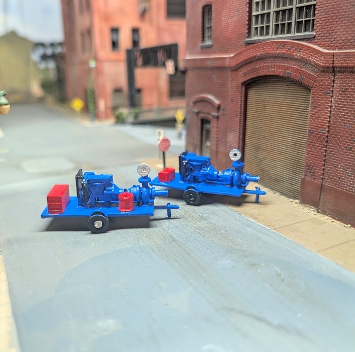 Custom Built 1/87 HO Scale Trailer Mounted High Pressure Water Jet Pumps.