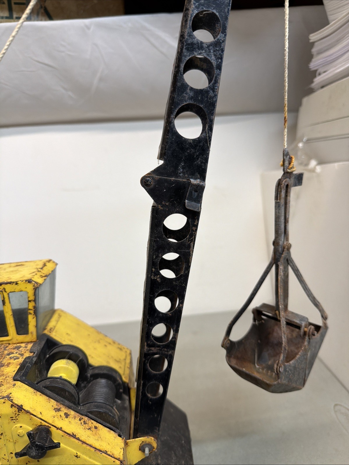 Vintage 1960s NY-LINT Toy Truck Michigan Equipment Crane Metal Pressed Steel