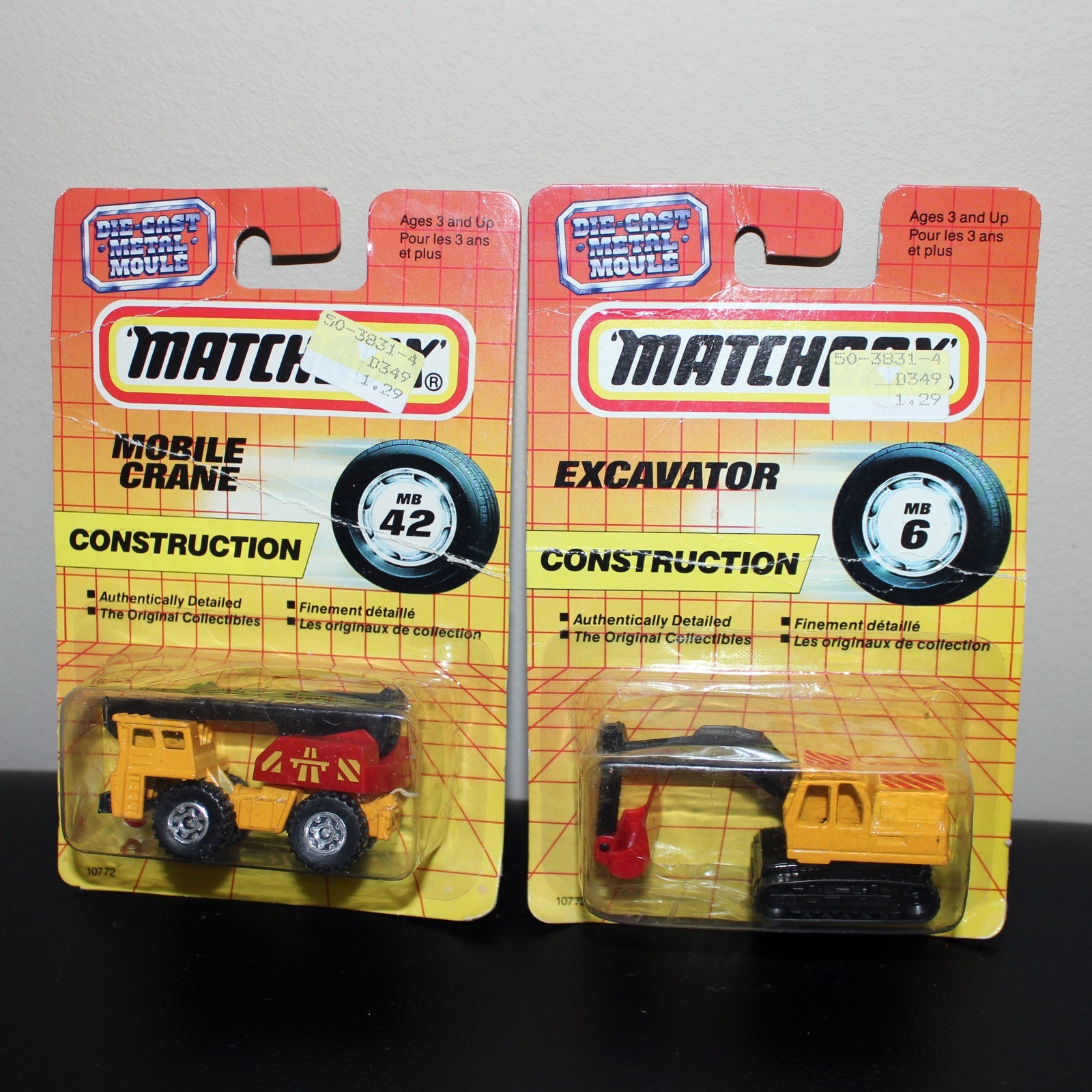 4x Matchbox Mercedes Benz 600S + Lamborghini Countach + Mobile Crane + Excavator