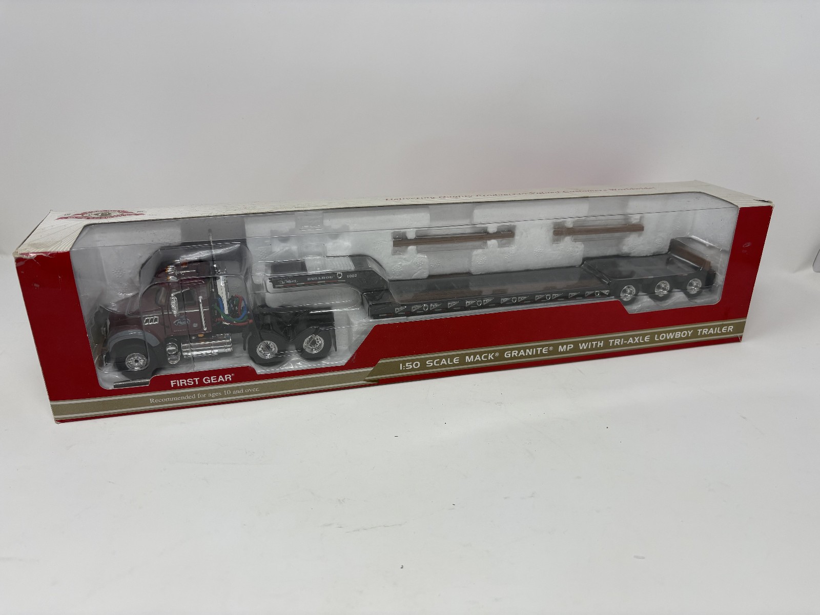 New! 1/50 First Gear Mack Granite MP Engine series With Triaxel Talbert Lowboy