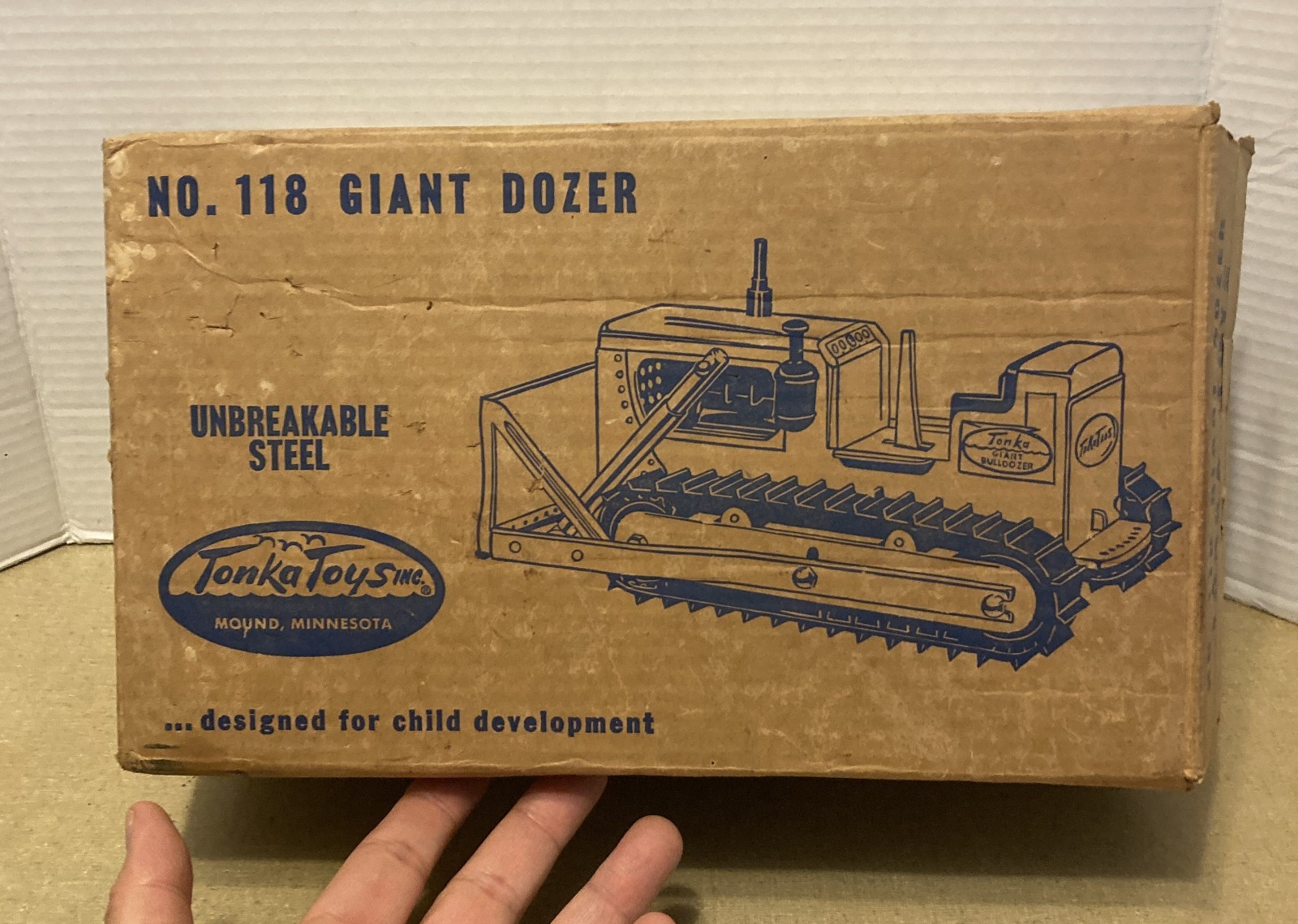 Vintage 1961 Tonka No. 118 Giant Dozer EMPTY BOX