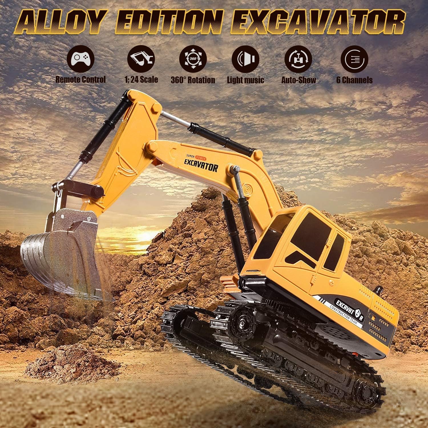 Kids Remote Control Excavator Toy – Rechargeable Sand Digger for Outdoor Play