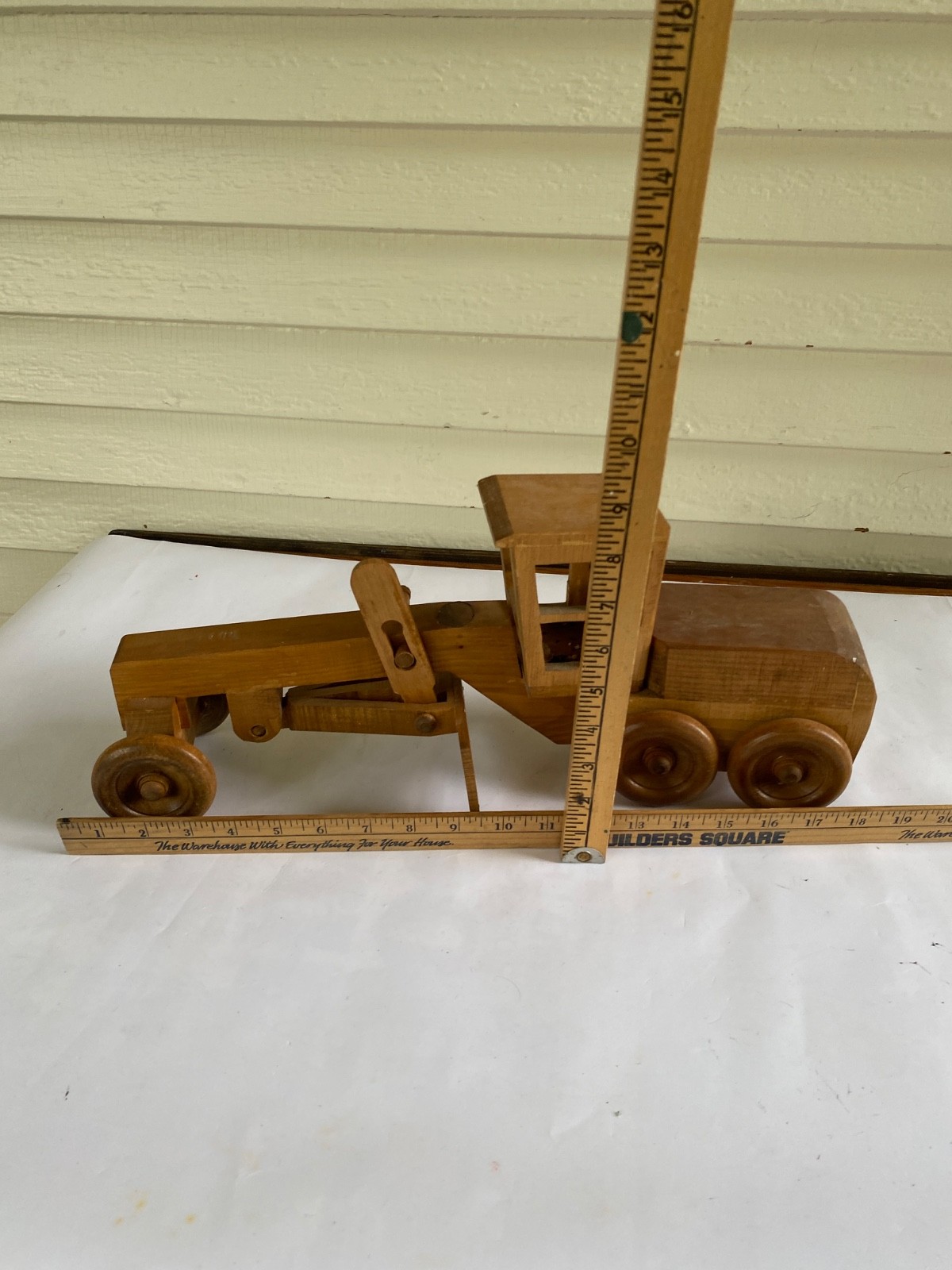 Custom Wood Caterpillar Road Grader Toy 18&Prime; Long Wooden Toy