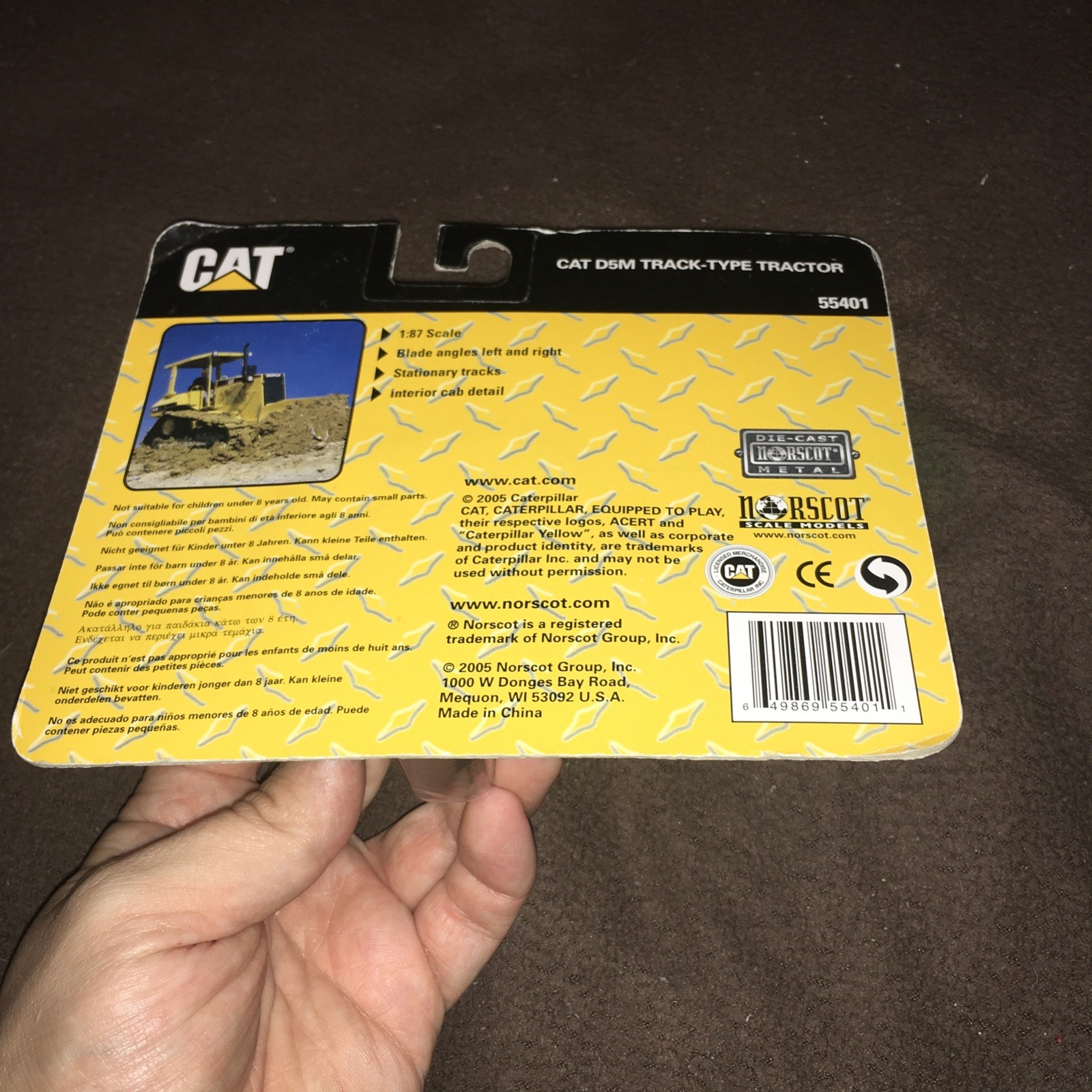 NIB 2005 CAT D5M TRACK-TYPE TRACTOR CONSTRUCTION 1/87 NORSCOT DIECAST TOY #55401