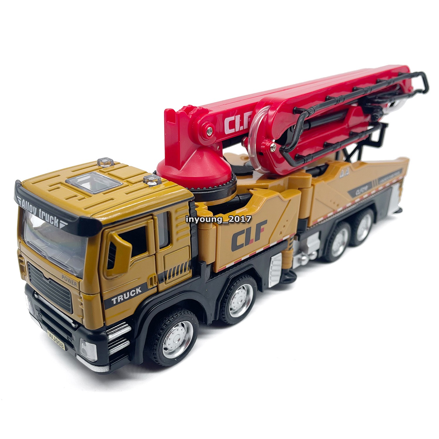 1:60 Concrete Pump Truck Model Toy Car Diecast Construction Toy Vehicle Yellow