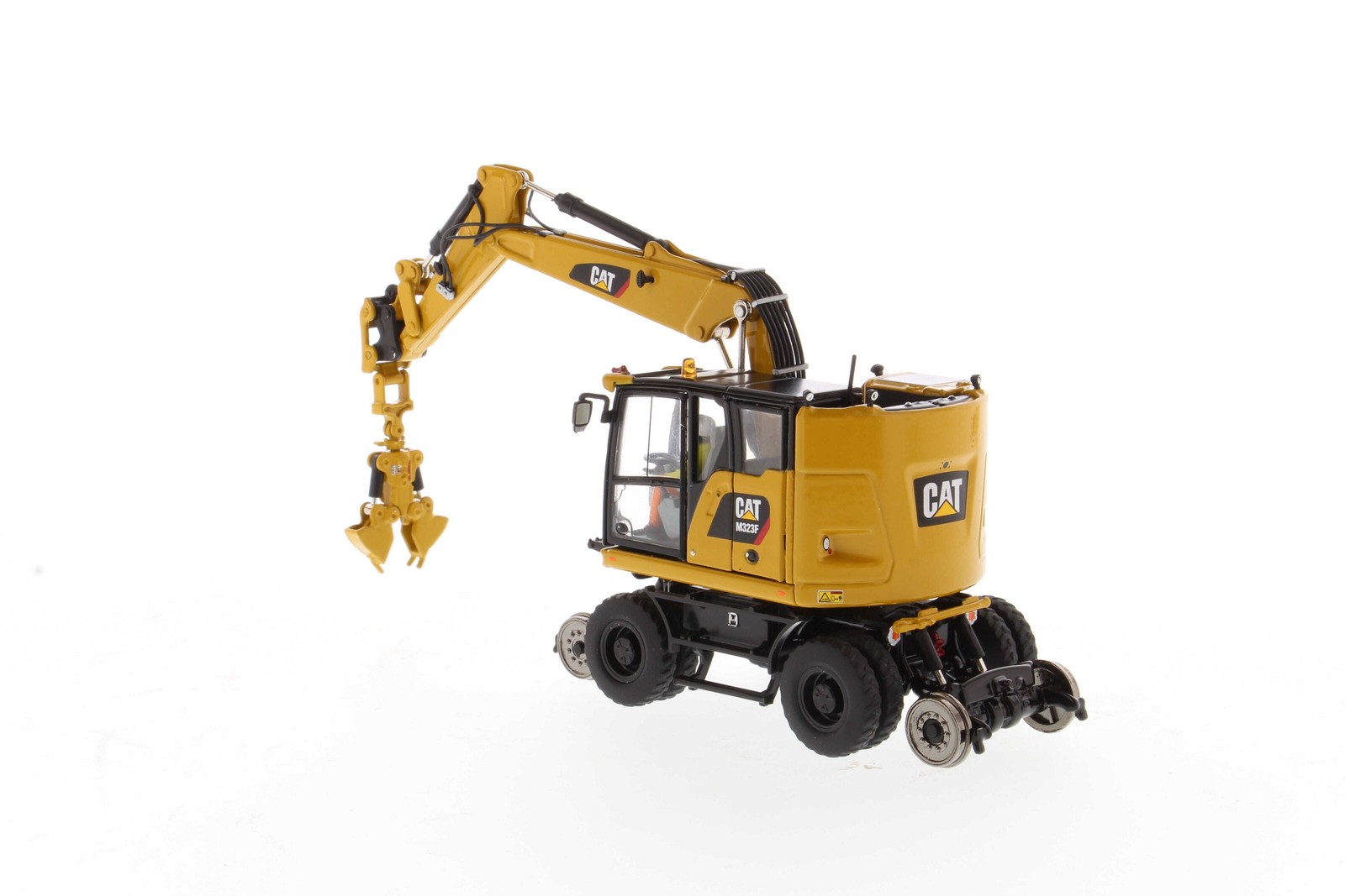 DM 1:50 CAT M323F Caterpillar Multi Railway Wheel Excavator Alloy Model 85662