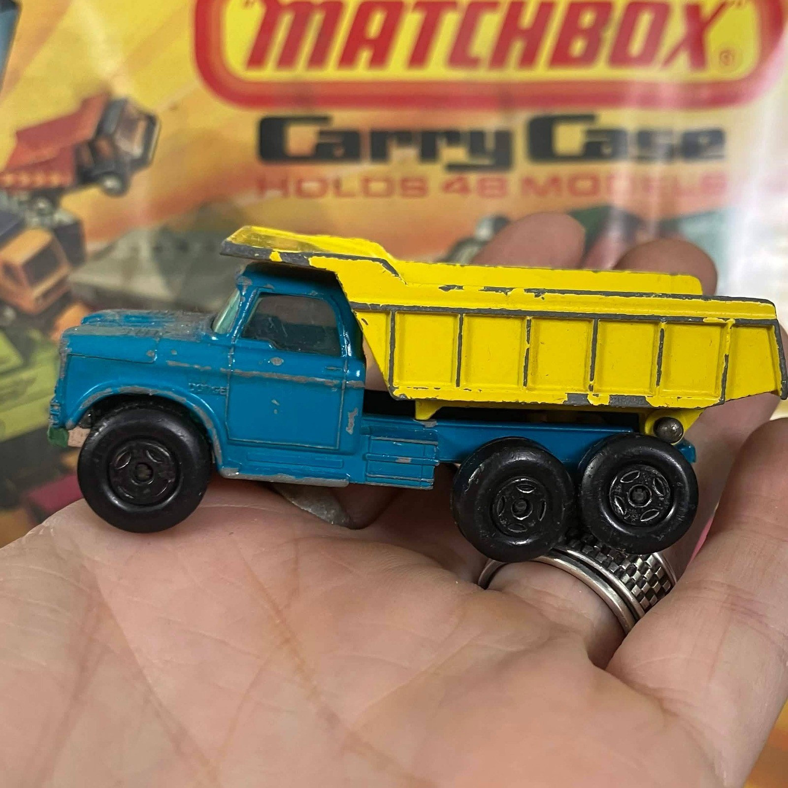 Matchbox Series No 48 Dumper Truck Lesney Made in England Blue Yellow Superfast